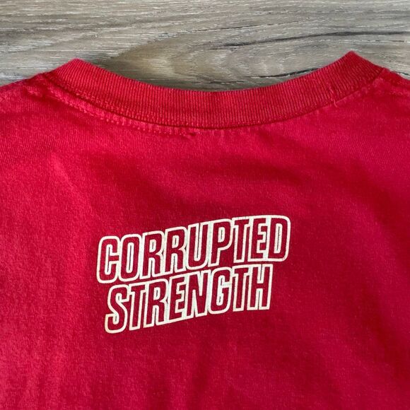 Corrupted Strength Red Misfits Gym Shirt Size Small Fitness Training Work Out - Picture 4 of 5